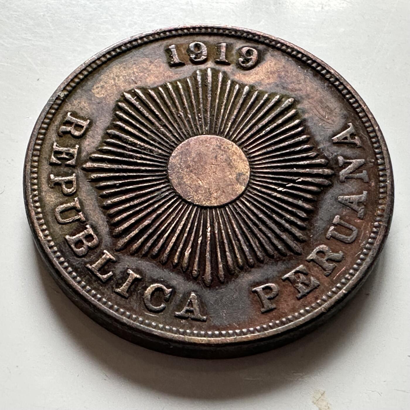 🌹外币初藏🌹🐯2026年第40场   每周二四六晚8️⃣点 世界钱币 秘鲁1919年2分 厚铜币