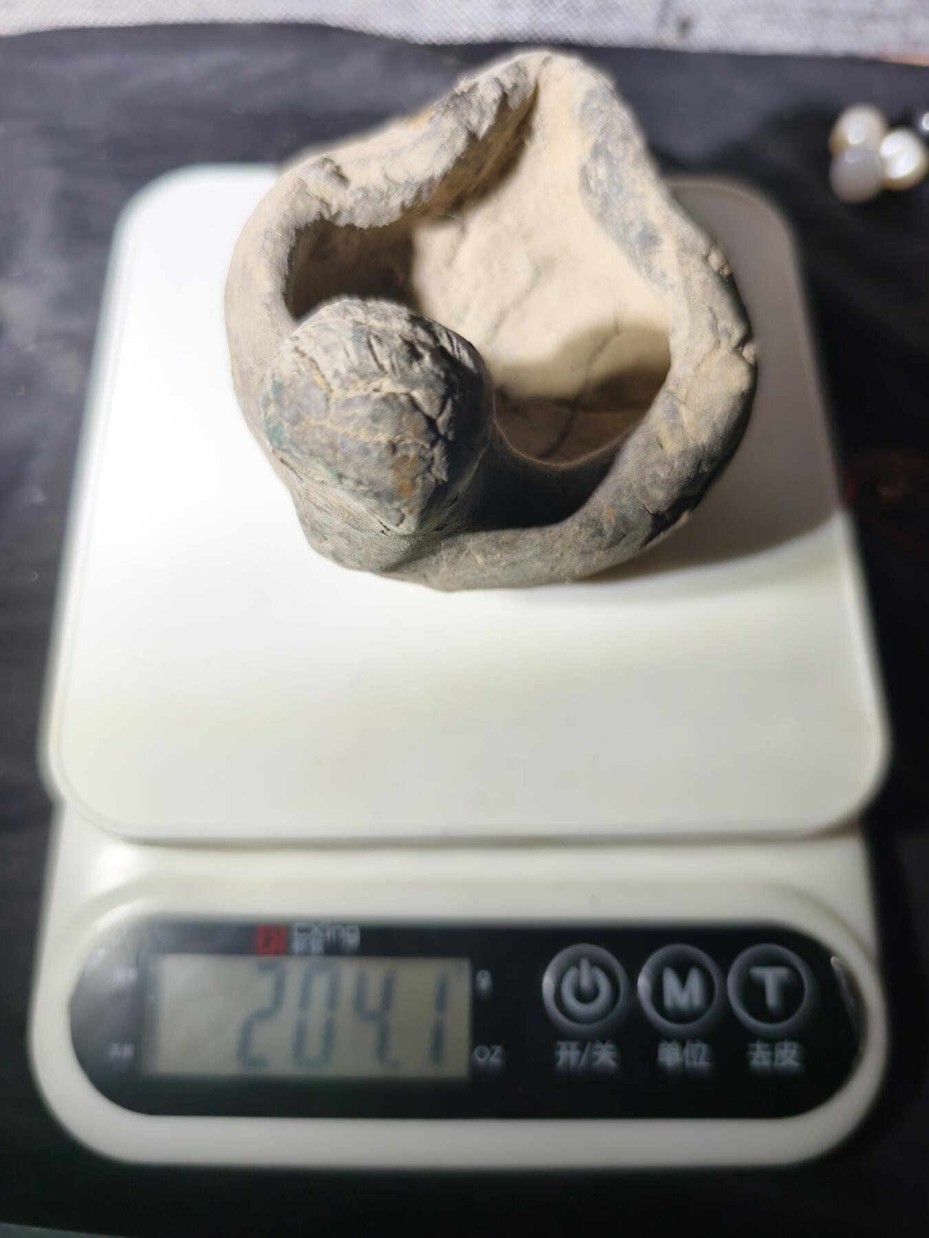 125期新疆红钱粟特钱币丝路钱币专场 新疆清代传世陶油灯