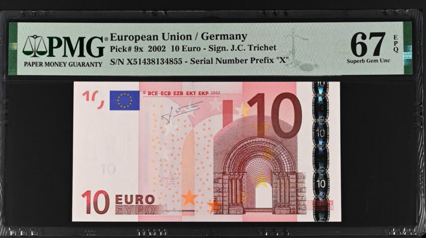 PMG67EPQ 欧盟 德国二签10元纸币