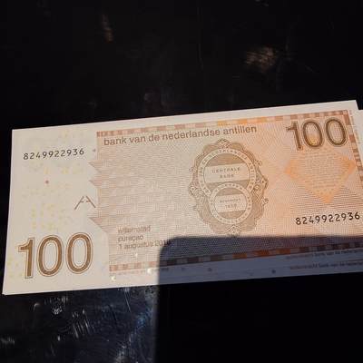 世界钱币～微拍第245期暨2026年第26期  新货卖剩品种部分上架提供选购 - 2016年荷属安地列斯群岛100盾 全新绝品尾号936