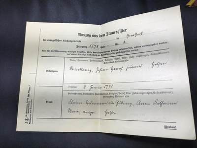 云宸嘉赏-勋臻佳藏四月精品甄选场次（低佣 一元一手） - 德意志第三帝国 新教教会婚姻登记（1778 年登记的婚姻，1936 年是补办）