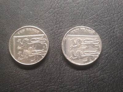 荟藏特别场次第十五期——“社长的硬币堆” - 英国盾徽版10便士两个