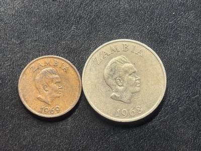 邮泉阁外国硬币限时拍卖第四十五场 （邮票在国外，请付邮费6元） - 赞比亚2枚