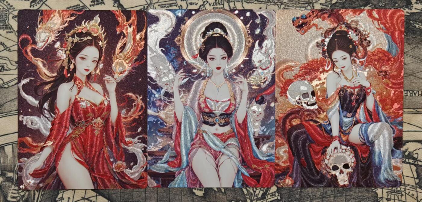 龙虎卡牌-八二场（满200元包邮，无佣金，每周六结拍，欢迎送拍） 半粗3张 星宿文创 妖仙奇缘 - 连城&莲香&梅三娘