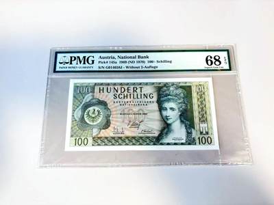 【Blue Auction】世界纸币精拍第807期——18级TOP拍卖/信誉/品质/专业/高效💫 - 奥地利 1969年100先令 PMG68EPQ高分