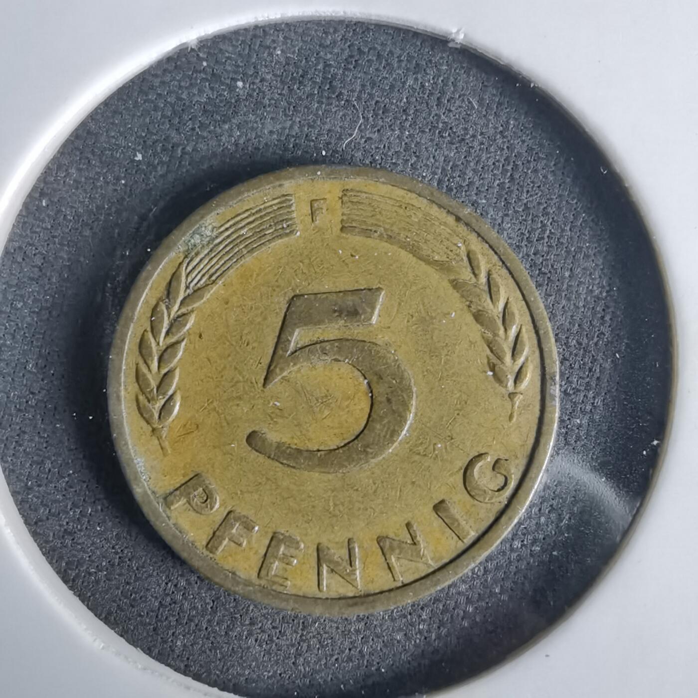 沼泽如烟--第1049场 德国1949年5芬尼银行版