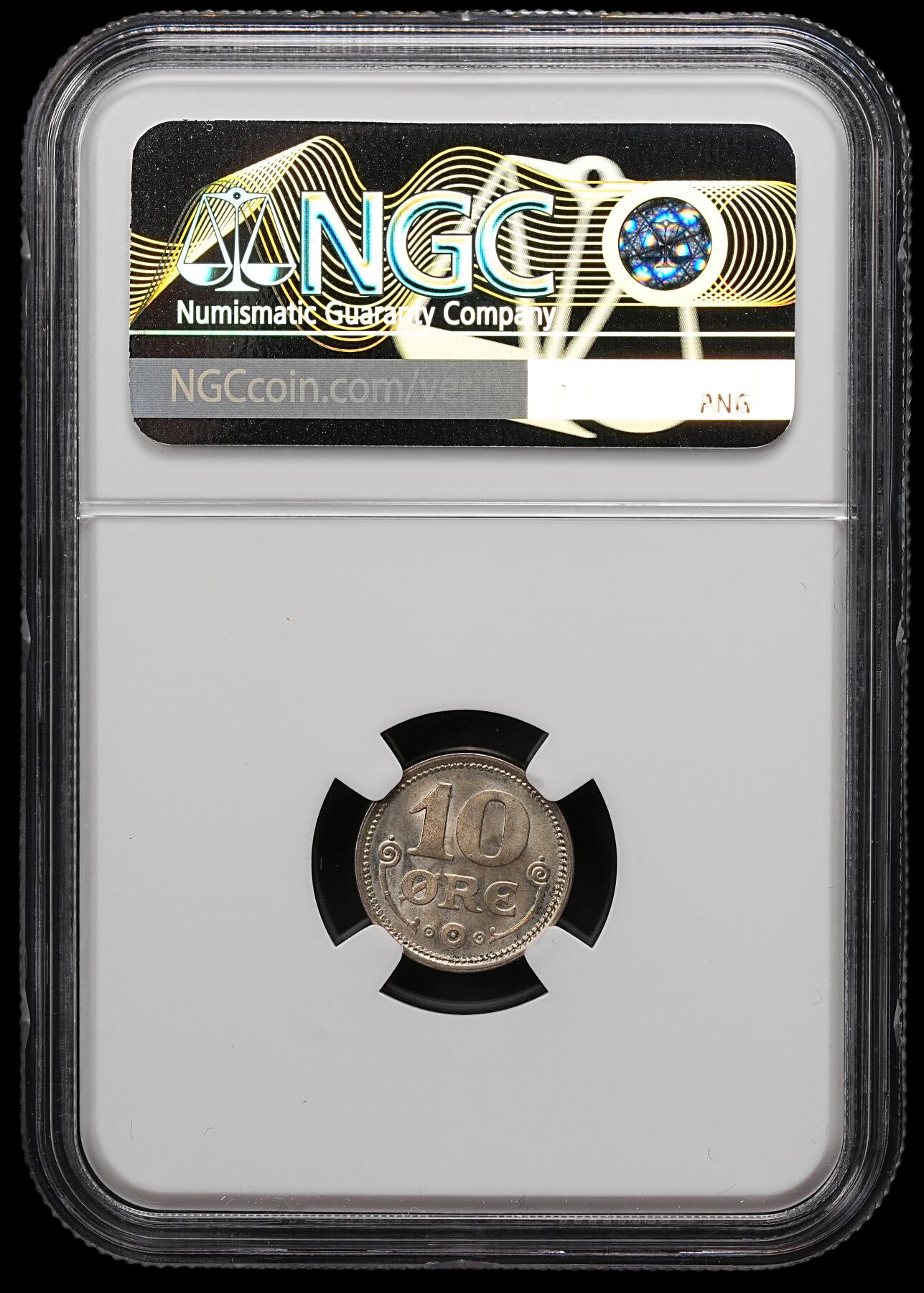 修遠堂世界钱币第111期 NGC MS66 1919年丹麦10欧尔银币