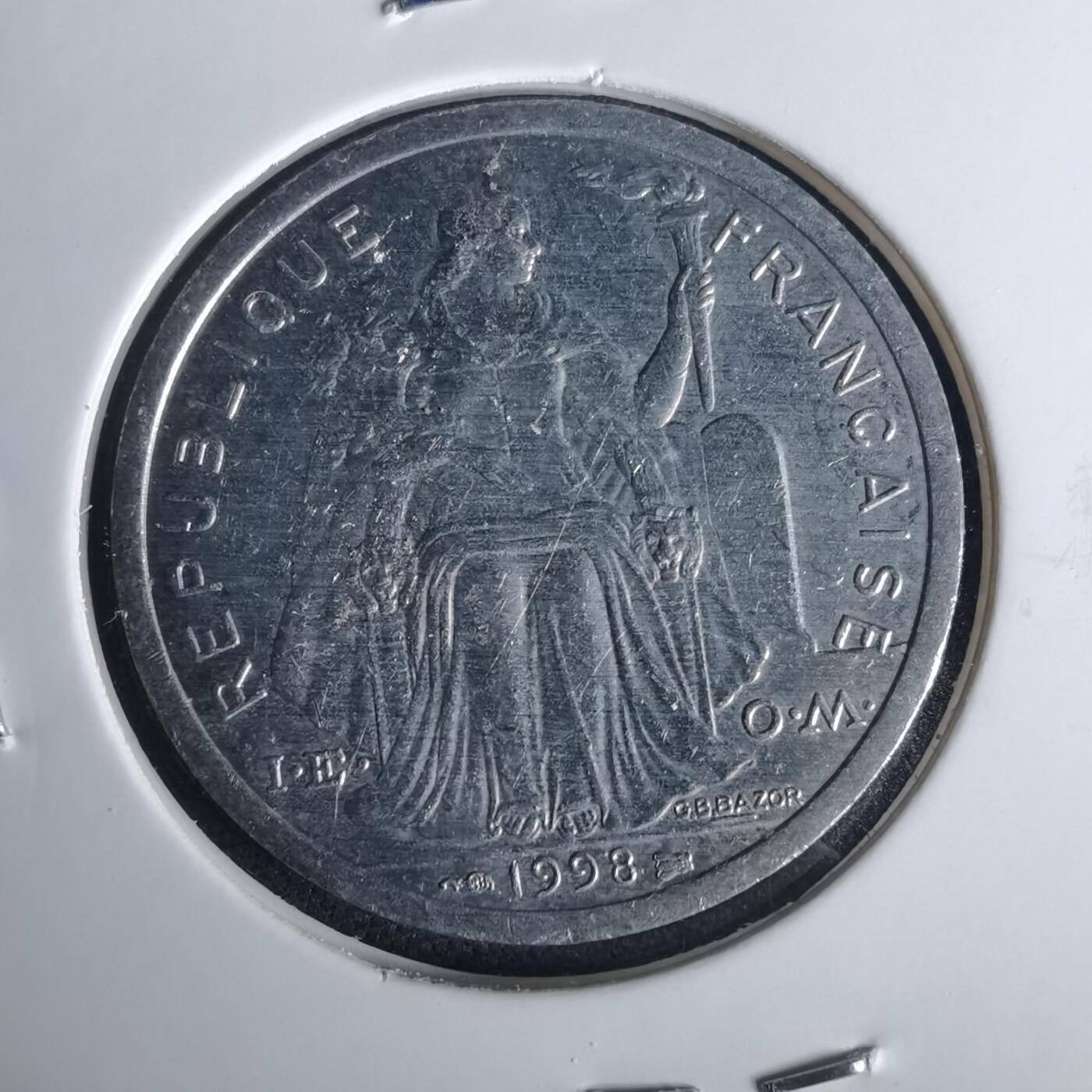 沼泽如烟--第1049场 法属新喀里多尼亚1998年2法郎