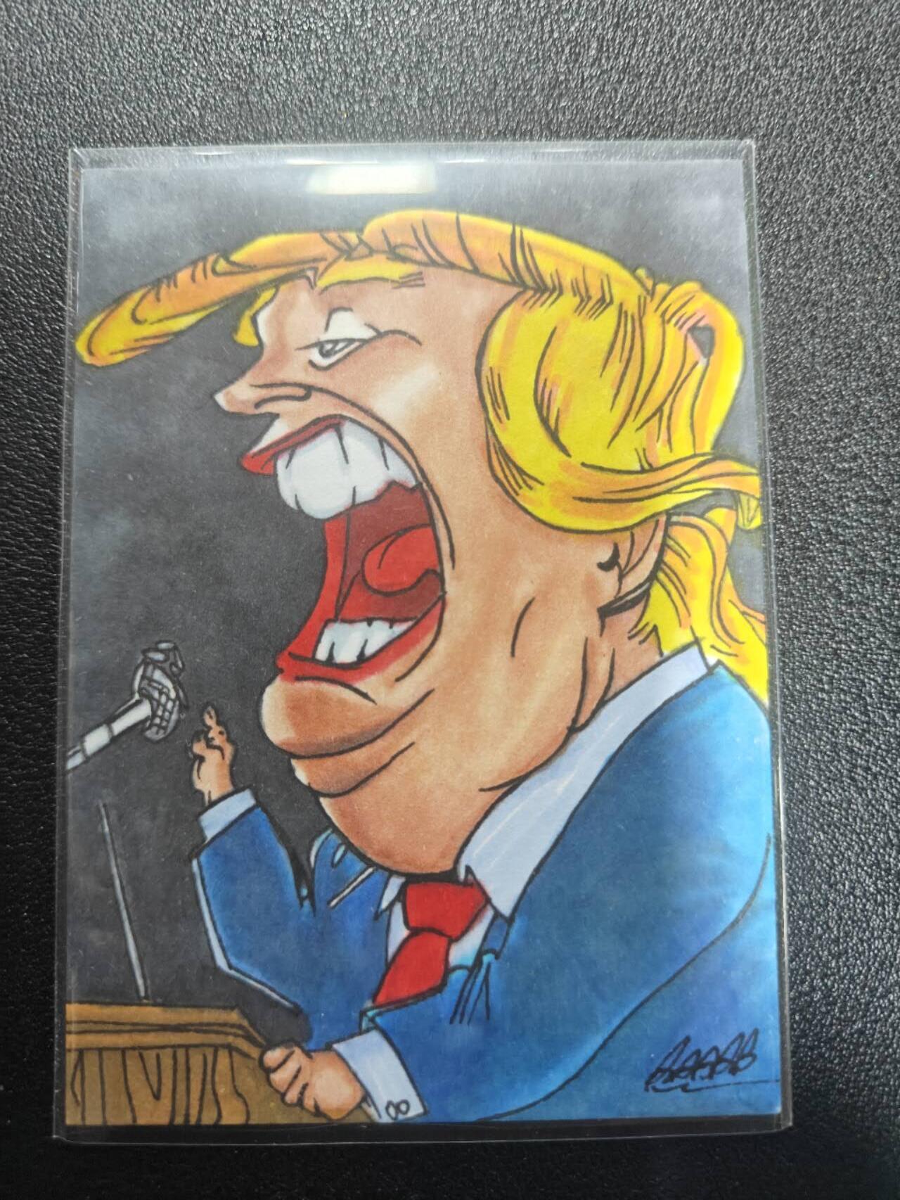 天玑星卡拍第187期《4.16周四截拍》持续收拍收评中 满赠卡需备注 【手绘卡】川普 手绘卡