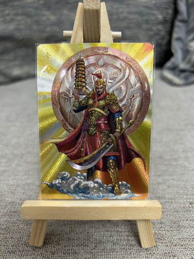 喜灰玩卡拍卖第七期，接拍品0佣金，欢迎送拍，释放现金流，让自己有资金可以购买更多喜欢的卡牌，让别的卡友能淘到更多心仪的卡牌 - 百里 港漫水浒第二弹 周胜老师绘 特卡 李靖 粗闪