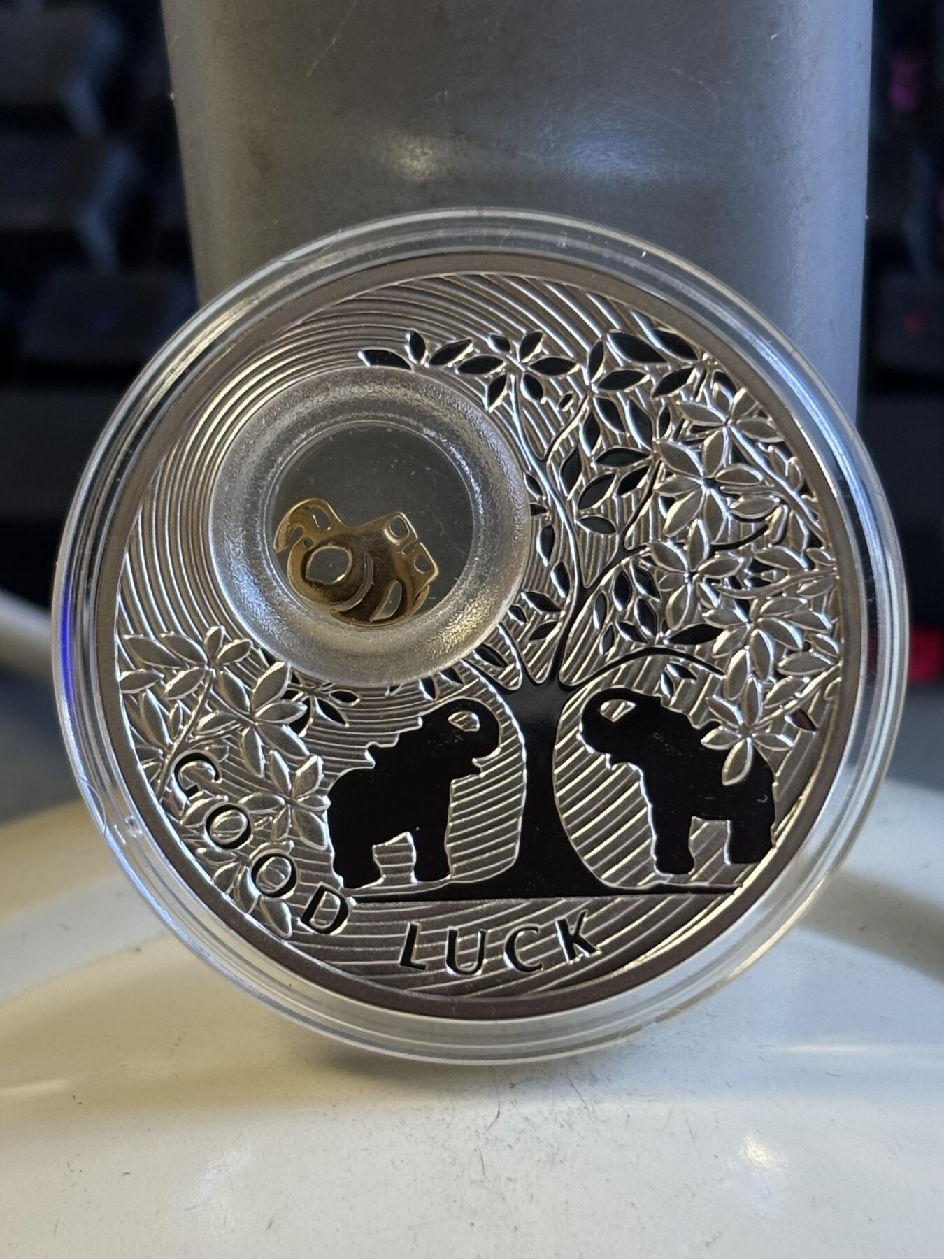 第197期拍卖 库克2009年马泰伊科名画韦尔内霍拉镶嵌天然珍珠银币，925银镶嵌珍珠，25克，30*38毫米，塑料盒有裂痕