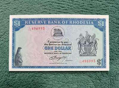 【礼羽收藏】🌏世界钱币拍卖第132期 - 罗德西亚 1979年1元 全新绝品UNC