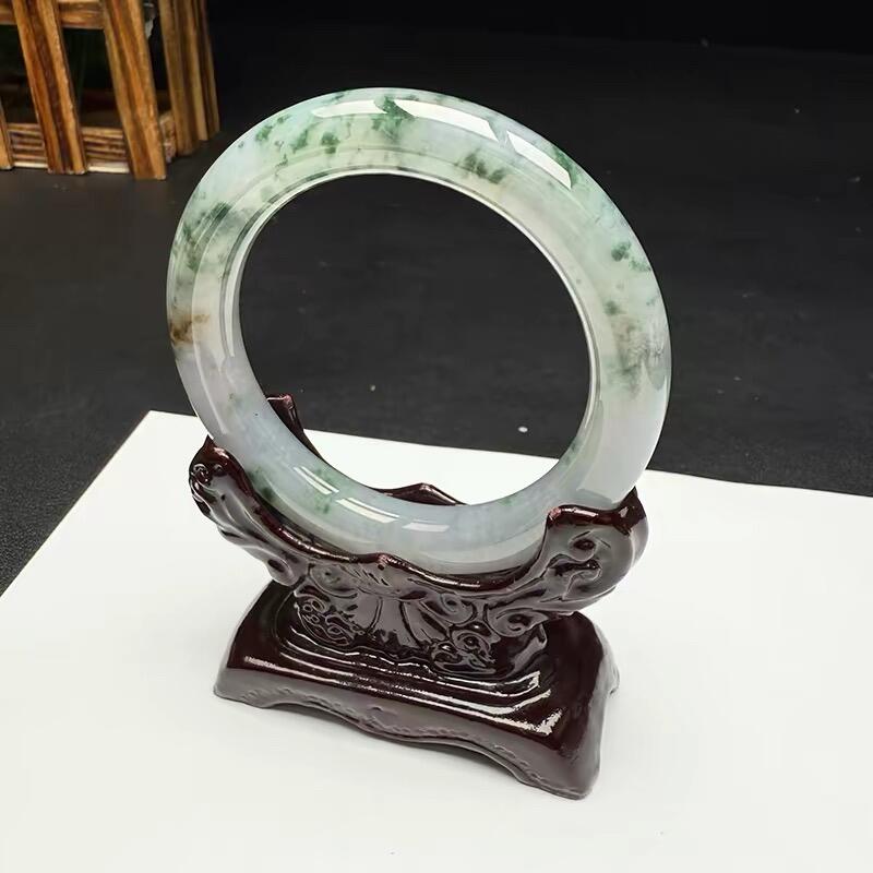 新品A货正品翡翠紫罗兰油青乌鸡果绿玉镯手串挂件