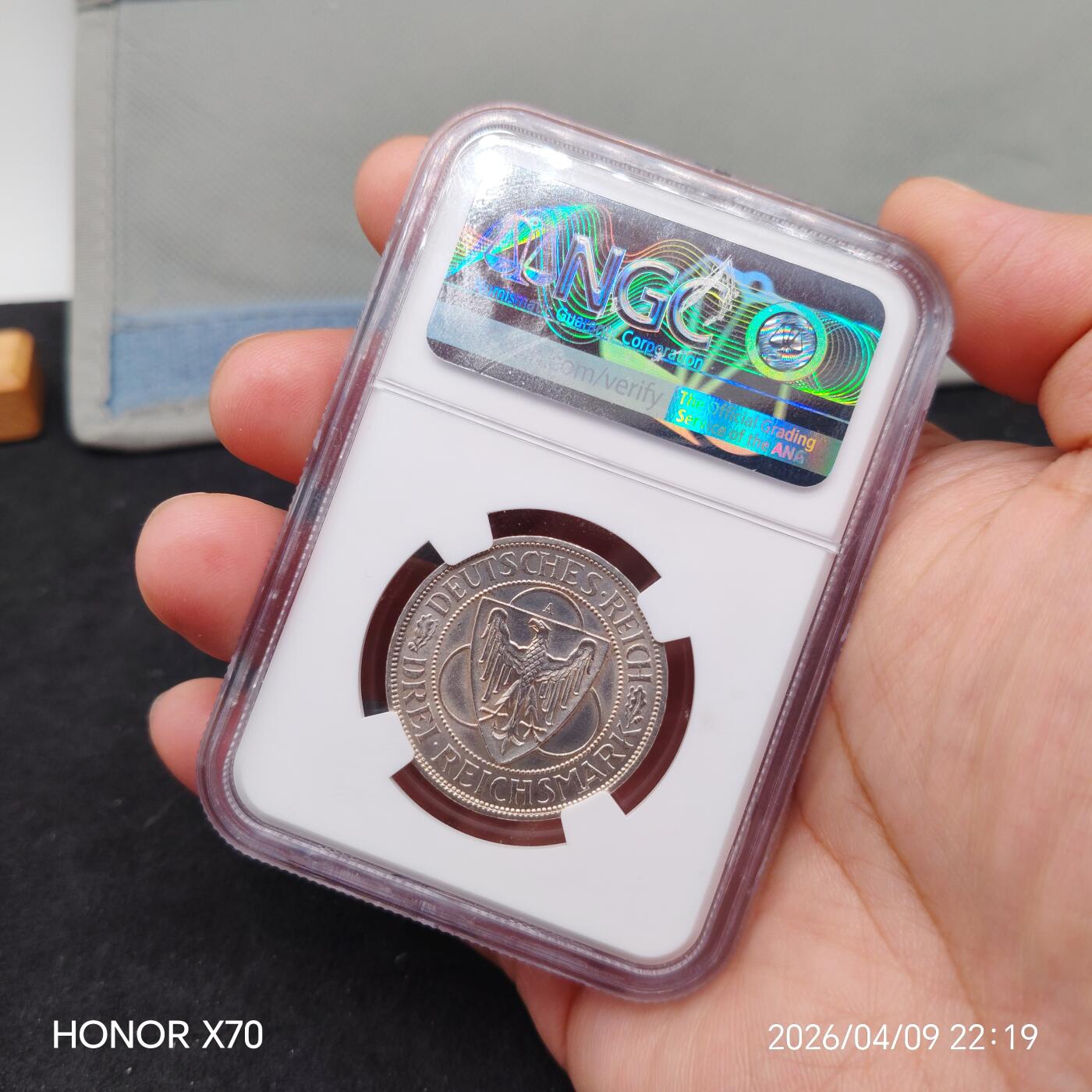 德国魏玛1930年3马克莱茵解放银币