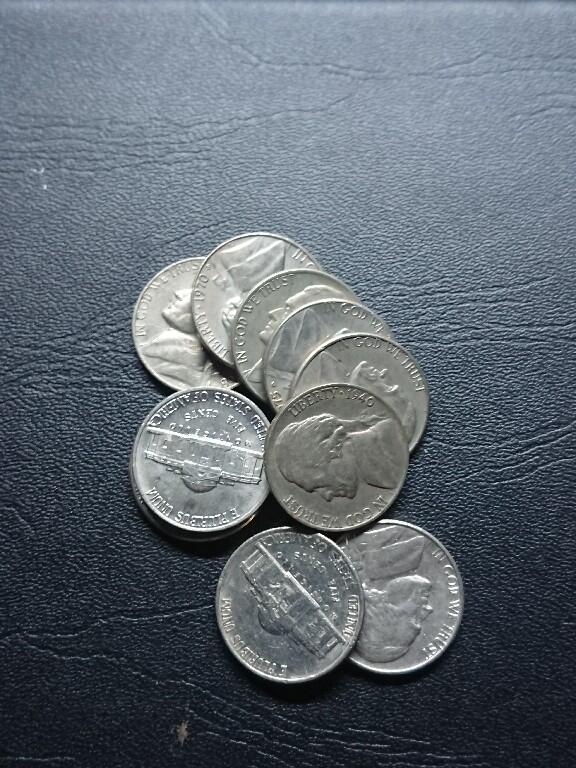 松南世界钱币——260409 美国5美分镍币10枚2