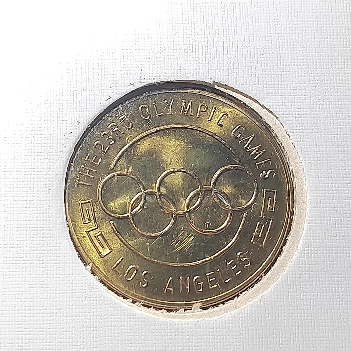 PCAI钱币  10-803 钱币邮票小专场 1984年洛杉矶奥林匹克运动会纪念章  带原封装 