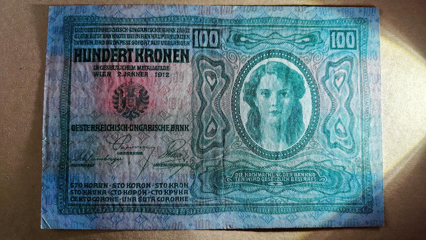 【礼羽收藏】🌏世界钱币拍卖第132期 奥地利100克朗 1912年 美女钞 无加盖稀有版本 
