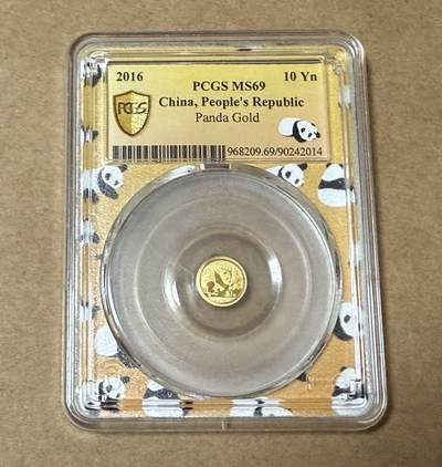 【礼羽收藏】🌏世界钱币拍卖第132期 - 2016年熊猫金币1克定制封装壳PCGS MS69