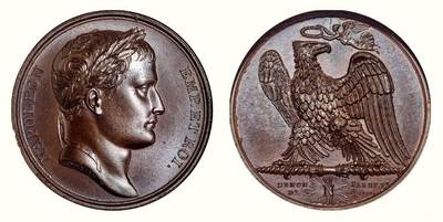 中贸圣佳2026四季・迎春拍卖会 六盈堂藏泉 钱币 证章 卡牌专场 - 法国拿破仑数战之功纪念铜章 直径38.6mm