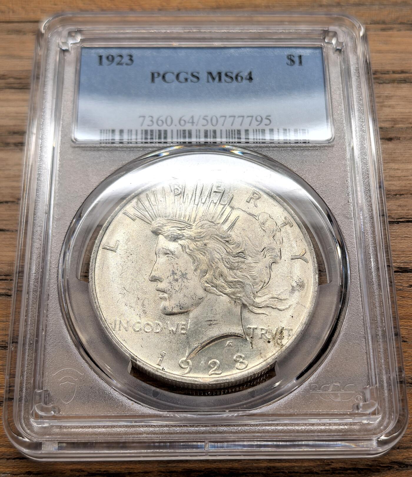 凡希社世界钱币微拍第三百二十二期 1923美国和平壹元大银PCGS-MS64