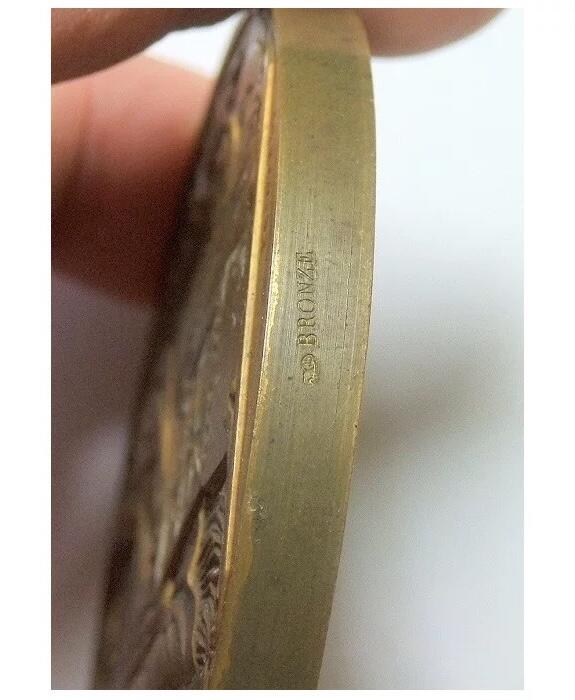 【旋风钱币】4月18日19:00准时开拍 精美欧洲币章、银币银章、第三帝国钱币等 全场包邮！ 【艺术】法国艺术大章 拿破仑金叶冠+女神 高浮雕精制超大铜章 68MM 158克