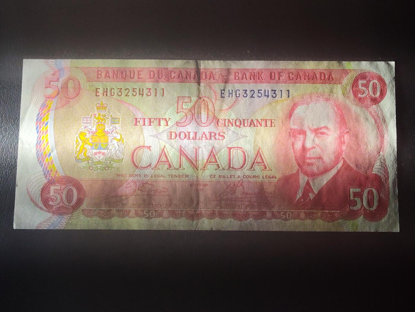 2026四月第二期，总第223期 加拿大1975版50元AUNC 麦肯齐金总理和皇家骑警