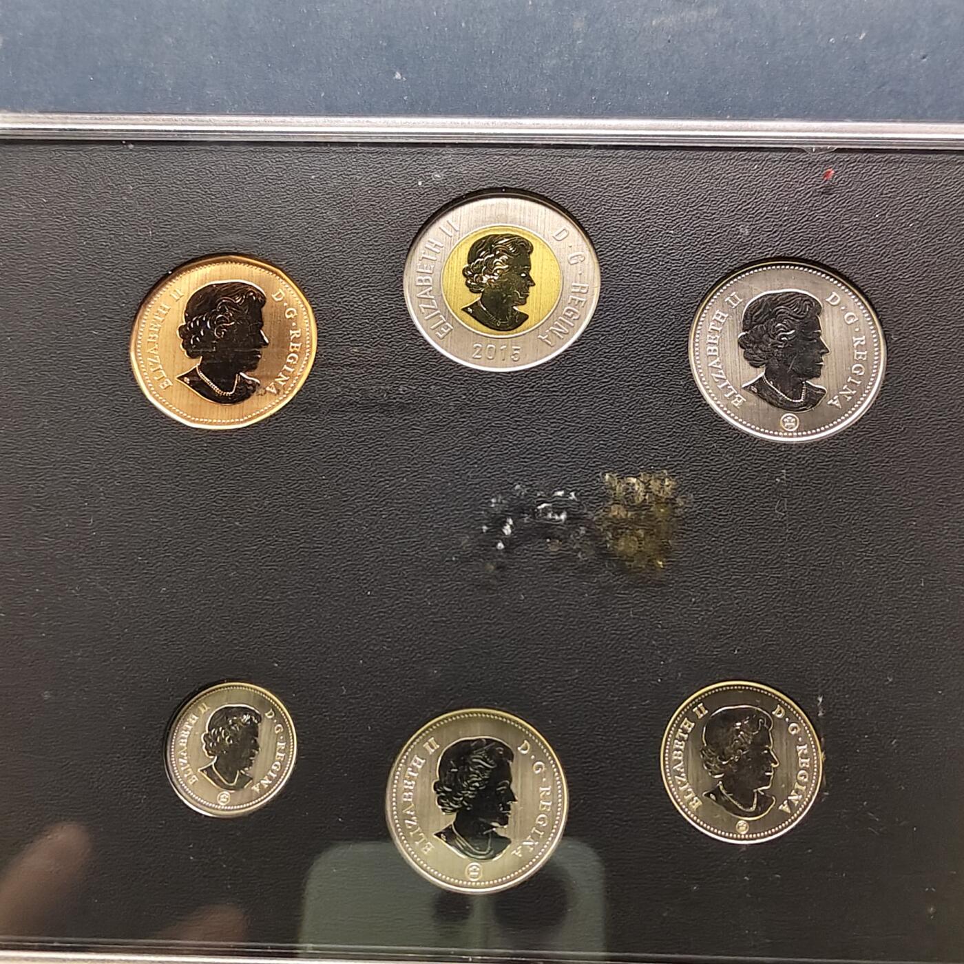 【全场包邮】纯粹捡漏拍521场 加拿大2015年Specimen Set官方封装套币-含特别版蓝松鸦1元（仅随套币发行）-盒证全