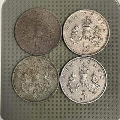 2026年第44场各国散币拍卖（总第194场） - 英国5便士大版4枚