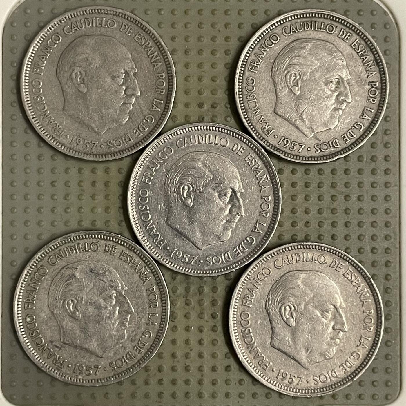 2026年第44场各国散币拍卖（总第194场） 西班牙1957年版5比赛塔5枚