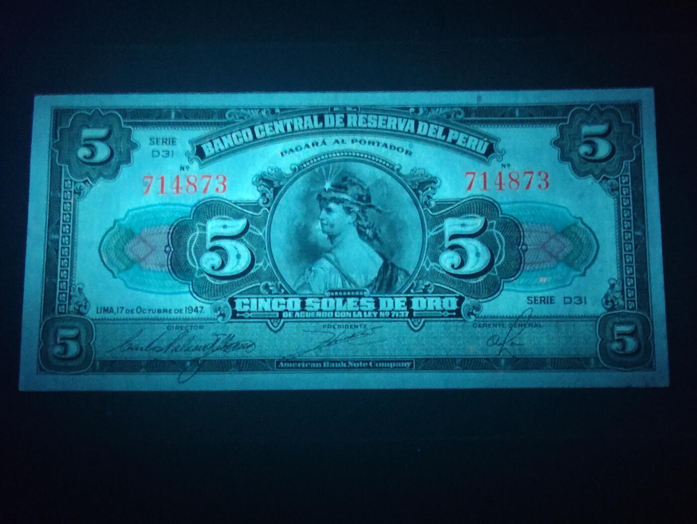 2026四月第二期，总第223期 秘鲁1947年5索尔UNC 早期美钞公司经典设计