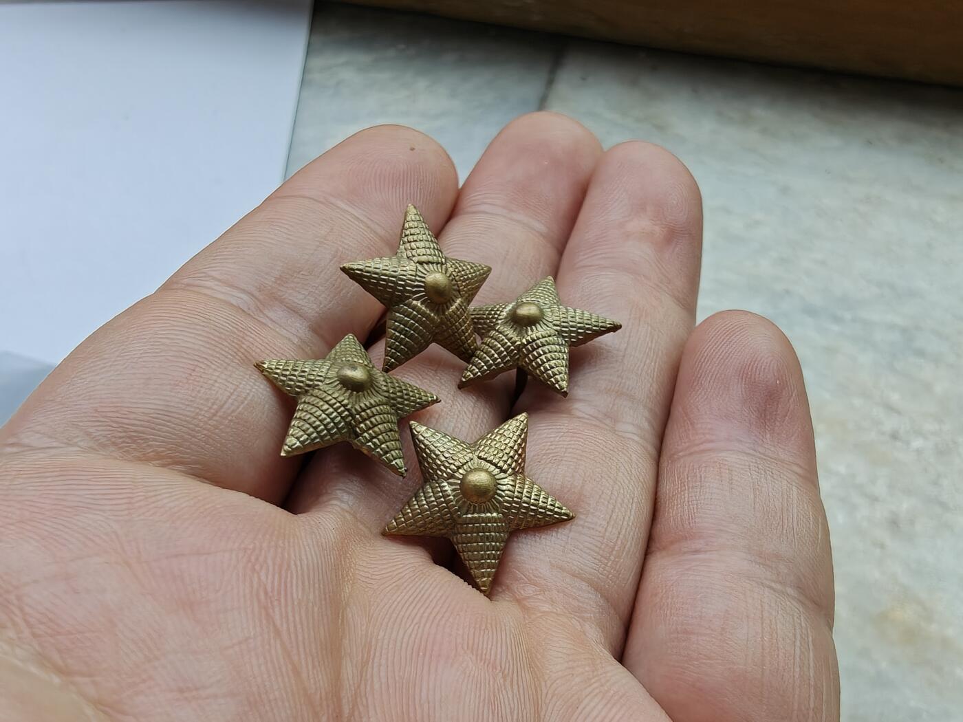 社会主义国家早期徽章符号专拍 铜制五角星四枚