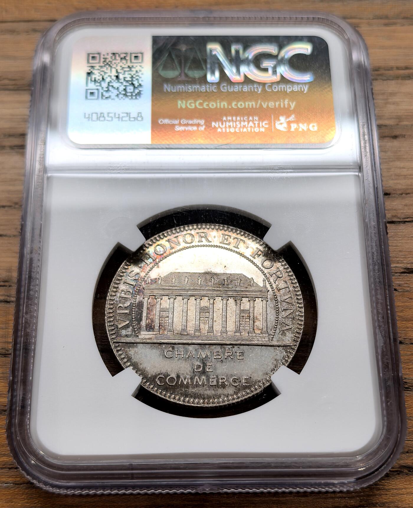 凡希社世界钱币微拍第三百二十二期 法国南特商会纪念银Jeton NGC-MS64