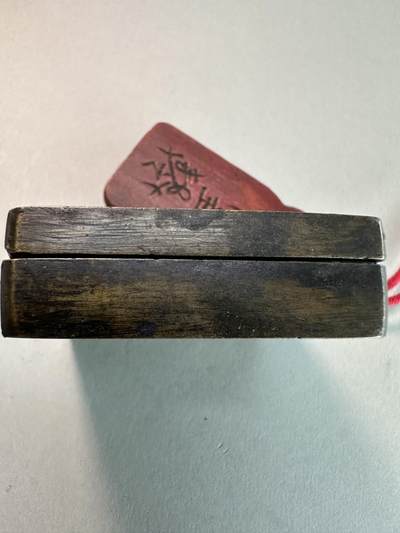 清-民国-建国｜老铜器专场.伍 民国老黄铜方形还我河山铜墨盒 