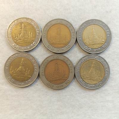 君烨收藏 0元起拍 散币场 每天一场 可留存 第24场 周日发货 - 24泰国10泰铢6枚