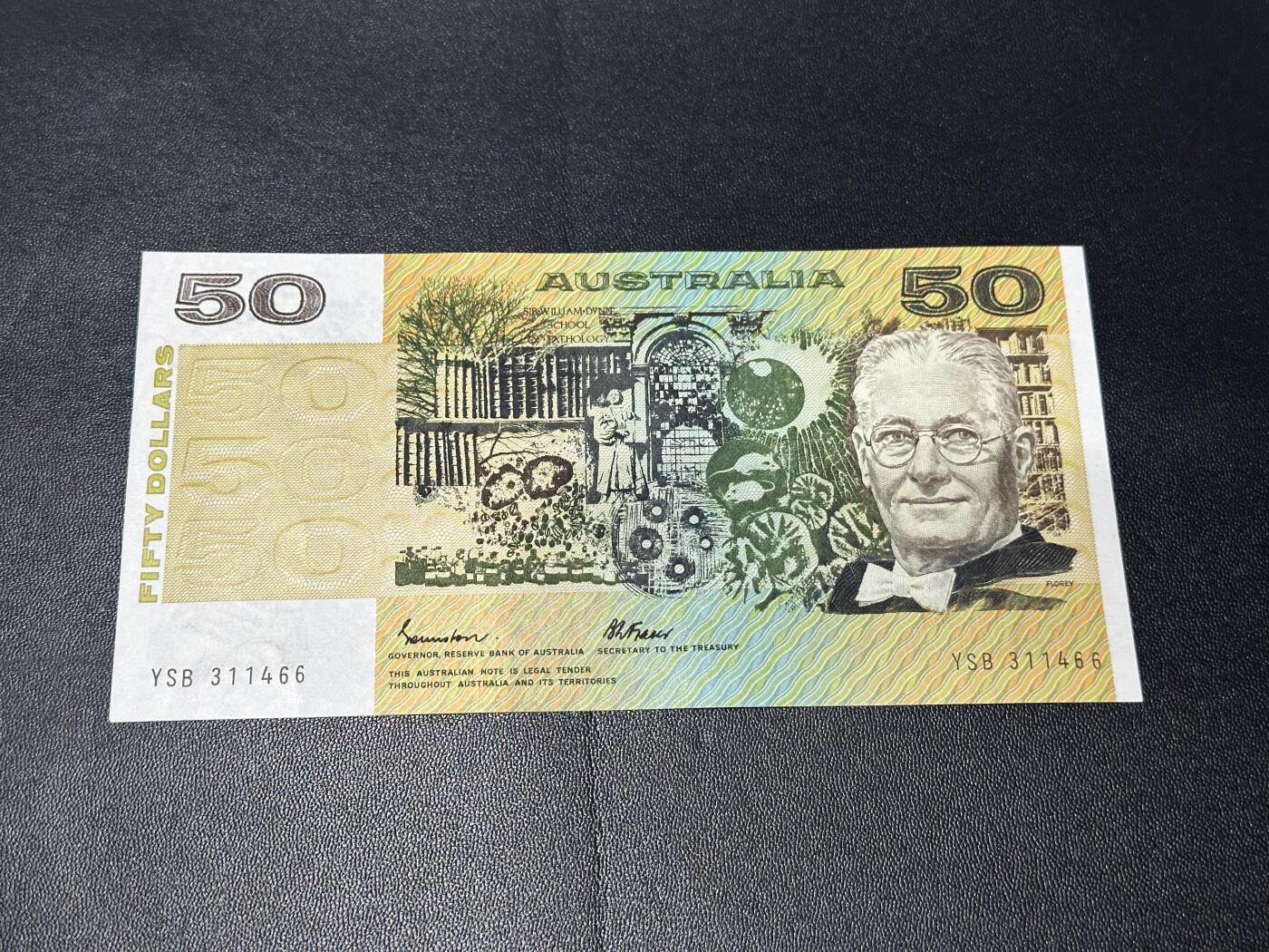 《外钞收藏家》第六百二十六期（精品场）（长期征集拍品、欢迎藏友们联系合作） 澳大利亚纸币版50元 AU品相