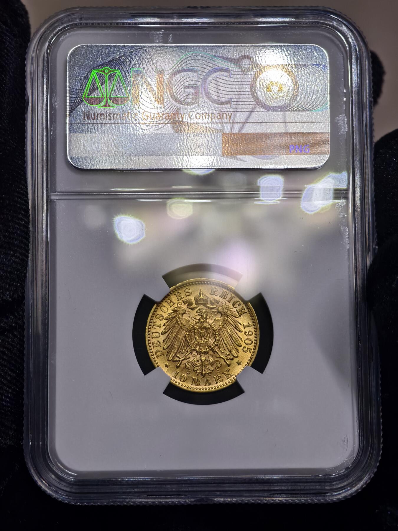 NGC-MS63德国1905年符腾堡10马克金币