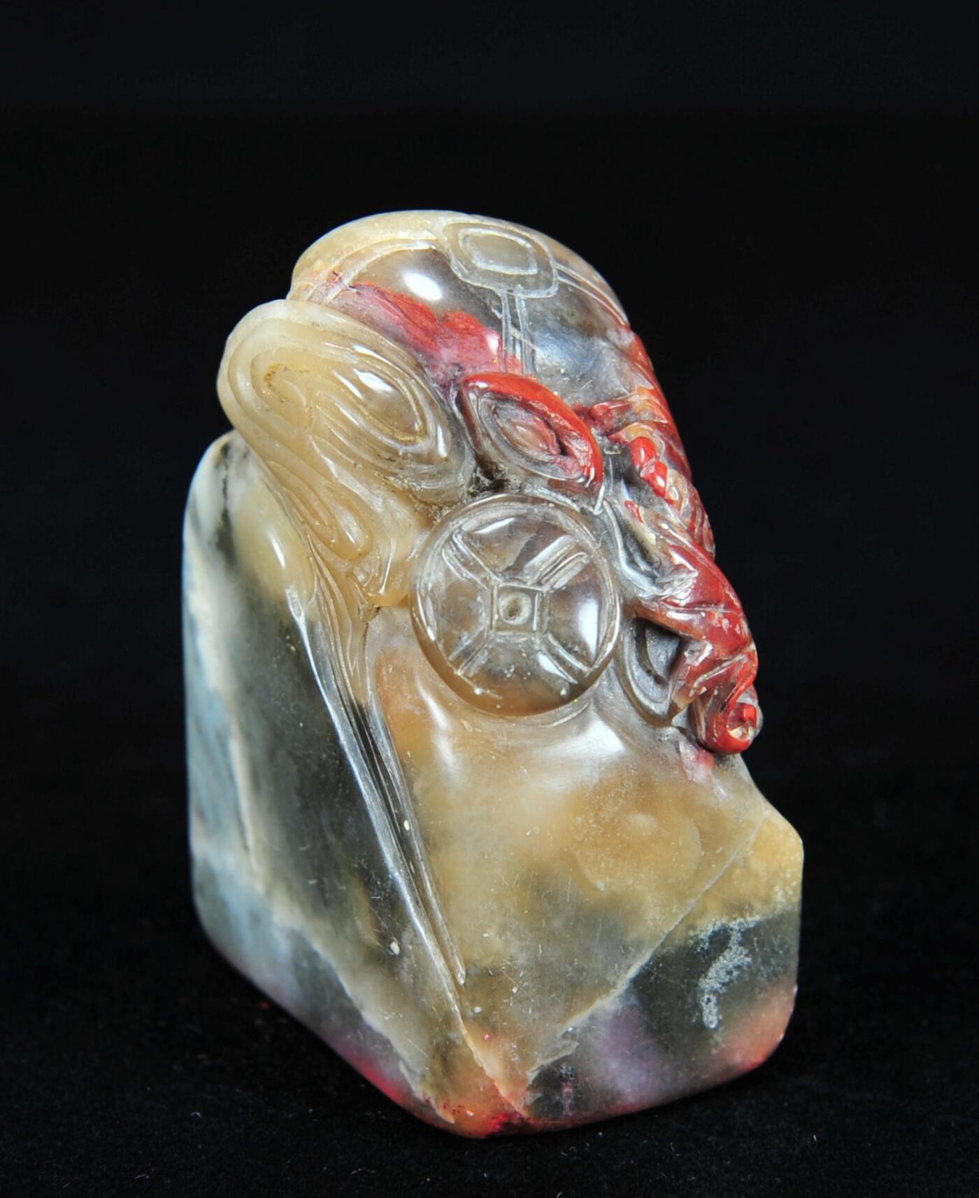  碧月说宝.近现代名家篆刻印章专场-纪晓岚纪念馆原馆长旧藏 寿山巧雕万福钮印章