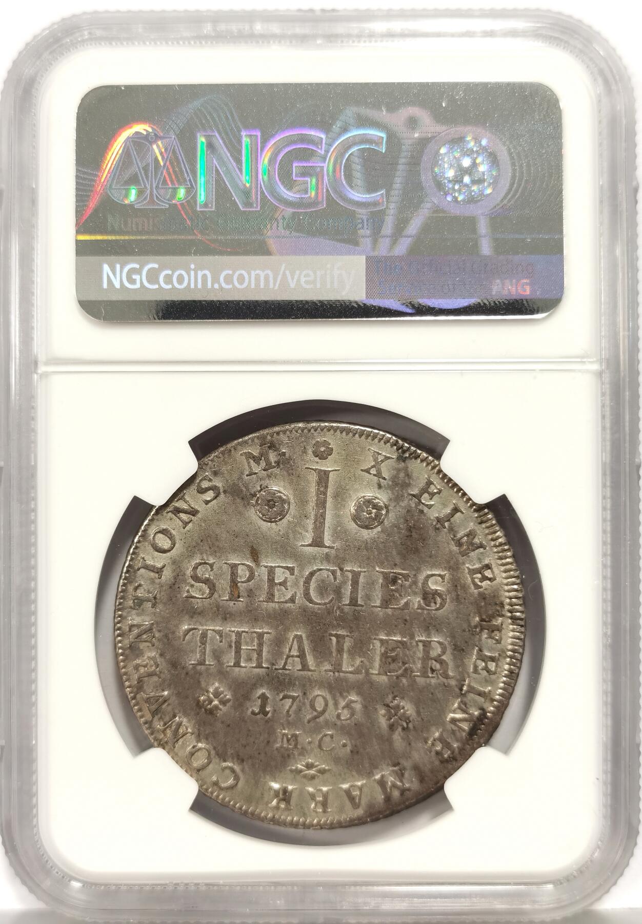 博洋堂世界钱币拍卖第168期（全场包邮） NGC AU58 德国不伦瑞克-沃尔芬堡1795年泰勒大银币