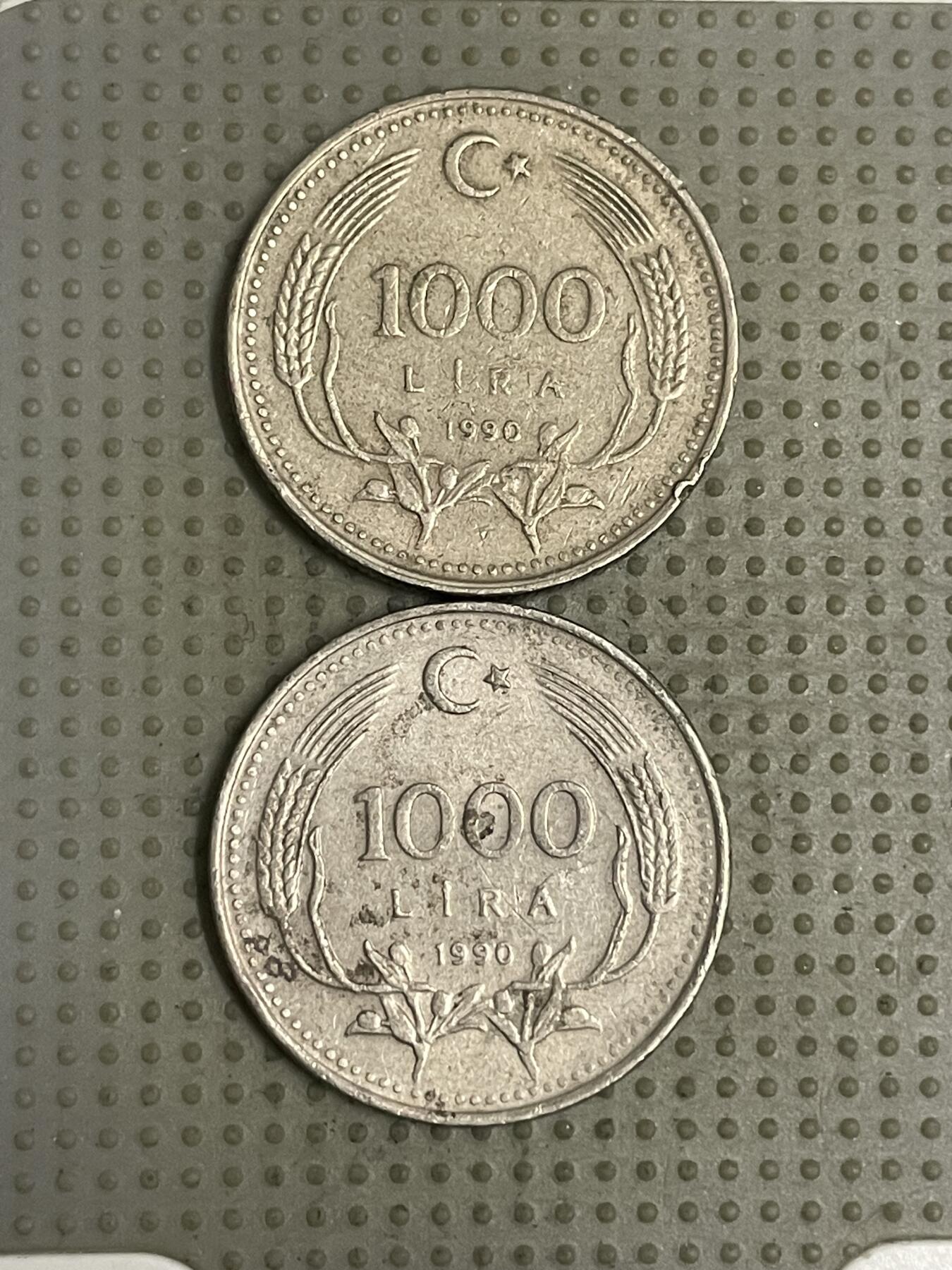 2026年第43场各国散币拍卖（总第193场） 土耳其1990年1000里拉2枚