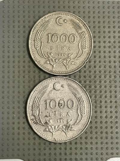 2026年第43场各国散币拍卖（总第193场） - 土耳其1990年1000里拉2枚