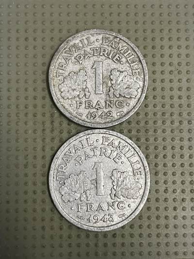 2026年第44场各国散币拍卖（总第194场） - 维希法国1法郎2枚