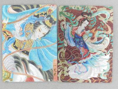 龙虎卡牌-八二场（满200元包邮，无佣金，每周六结拍，欢迎送拍） - 全粗2张 齐卡文化 心染 - 甄宓&扈三娘