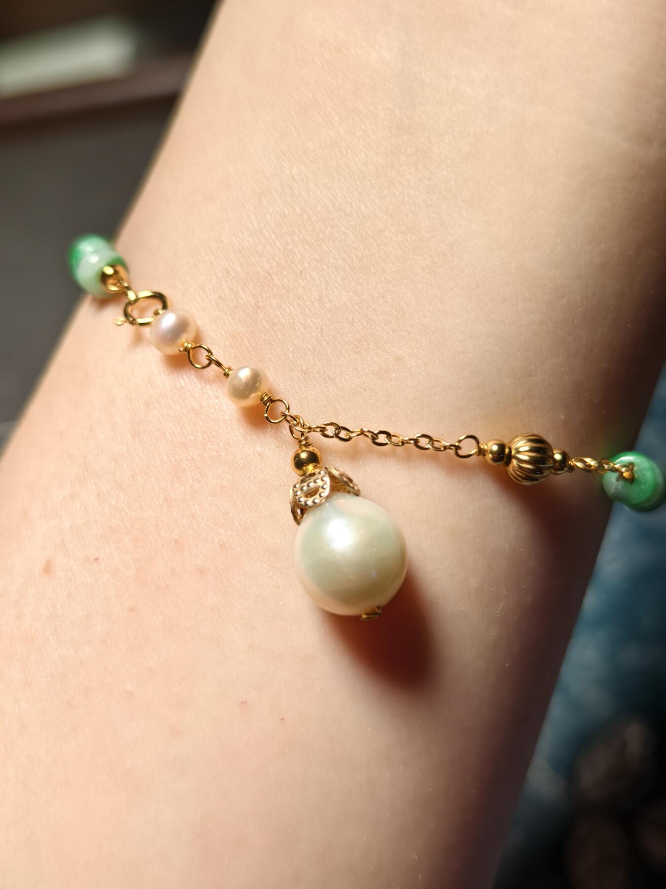 抚柳草堂-第二十四期章牌钱币  奖章勋章 满百包邮 放漏专场 珍珠翡翠银手链 天然a货翡翠 天然珍珠 925银镀金手链 天然材质 假一赔十 上手显白 百搭款式 总重6.9g