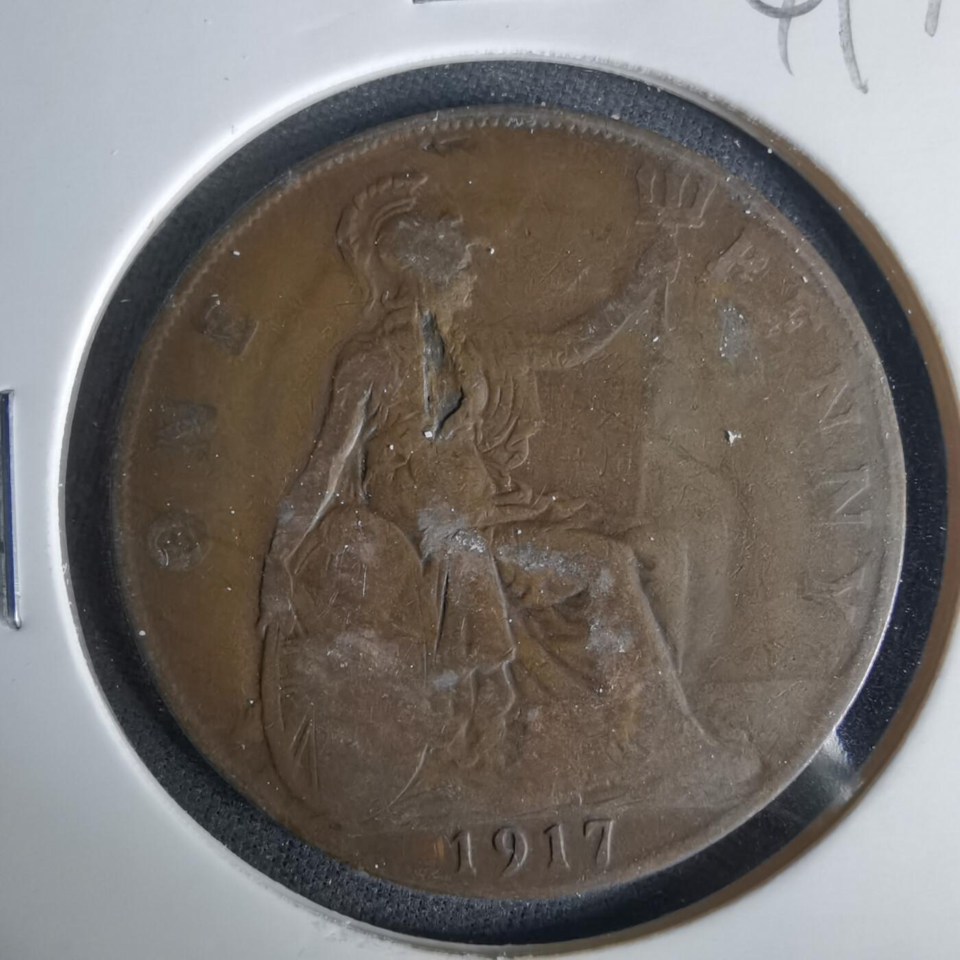 沼泽如烟--第1049场 英国1917年1便士