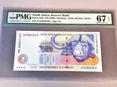 【礼羽收藏】🌏世界钱币拍卖第132期 - 南非 1999年100兰特 PMG67EPQ 高分