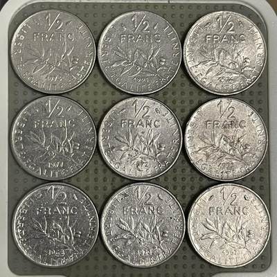 2026年第44场各国散币拍卖（总第194场） - 法国1/2法郎9枚