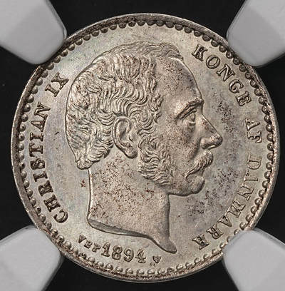修遠堂世界钱币第111期 - NGC MS64 1894年丹麦25欧尔银币