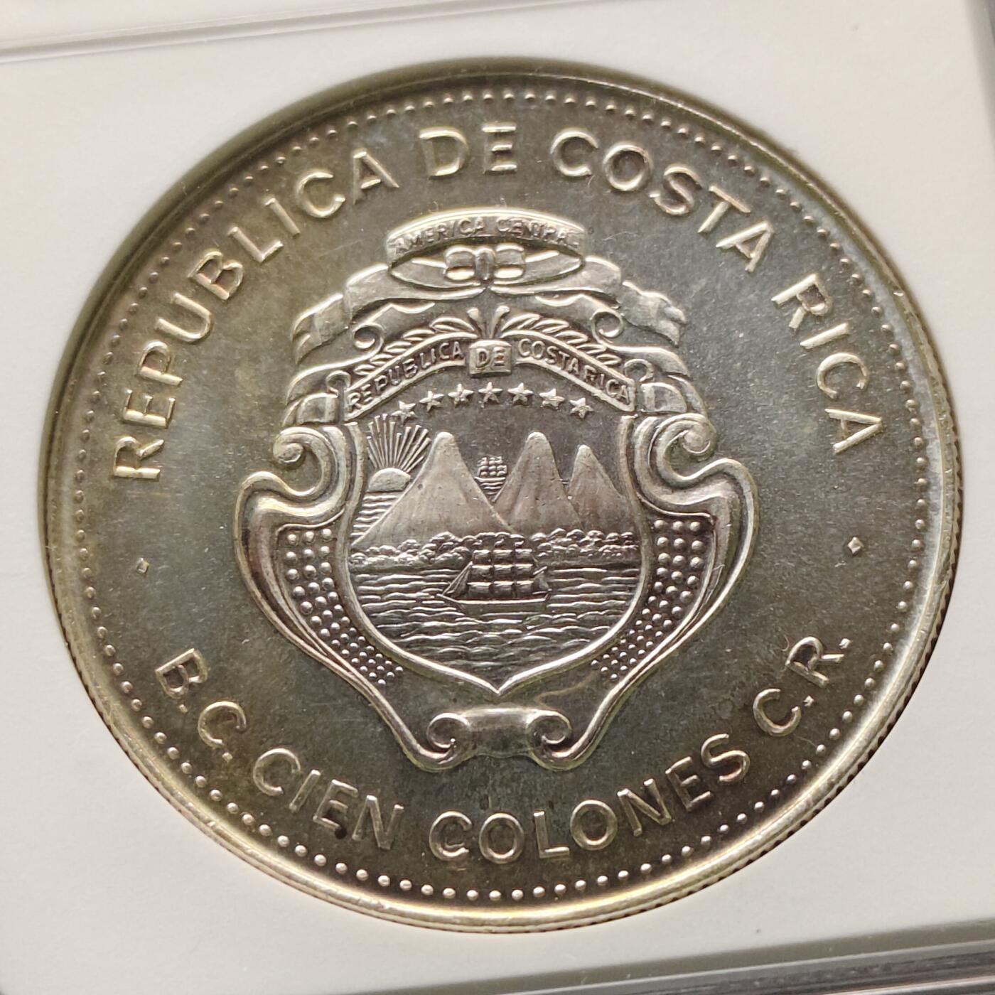 【全场包邮】纯粹捡漏拍521场 【少见】哥斯达黎加1979年100科朗国际儿童年纪念银币【42毫米35克92.5%】-量9500-NGC PF65 ULTRA CAMEO