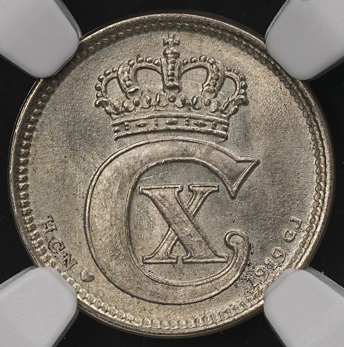 修遠堂世界钱币第111期 NGC MS66 1919年丹麦10欧尔银币