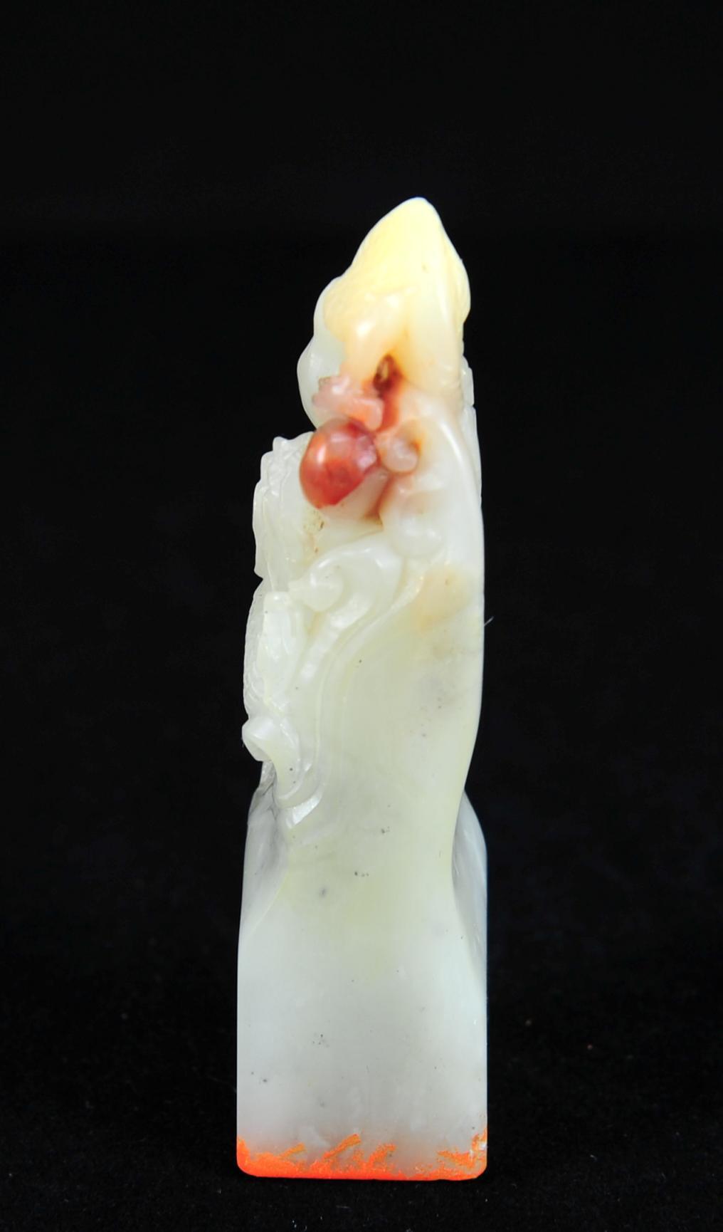  碧月说宝.近现代名家篆刻印章专场-纪晓岚纪念馆原馆长旧藏 寿山巧雕龙吐珠印章